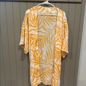 Tropical Orange and White Swim Coverup